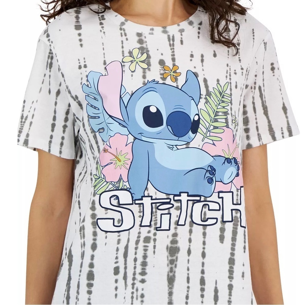 Disney Floral Stitch Graphic T-Shirt Small